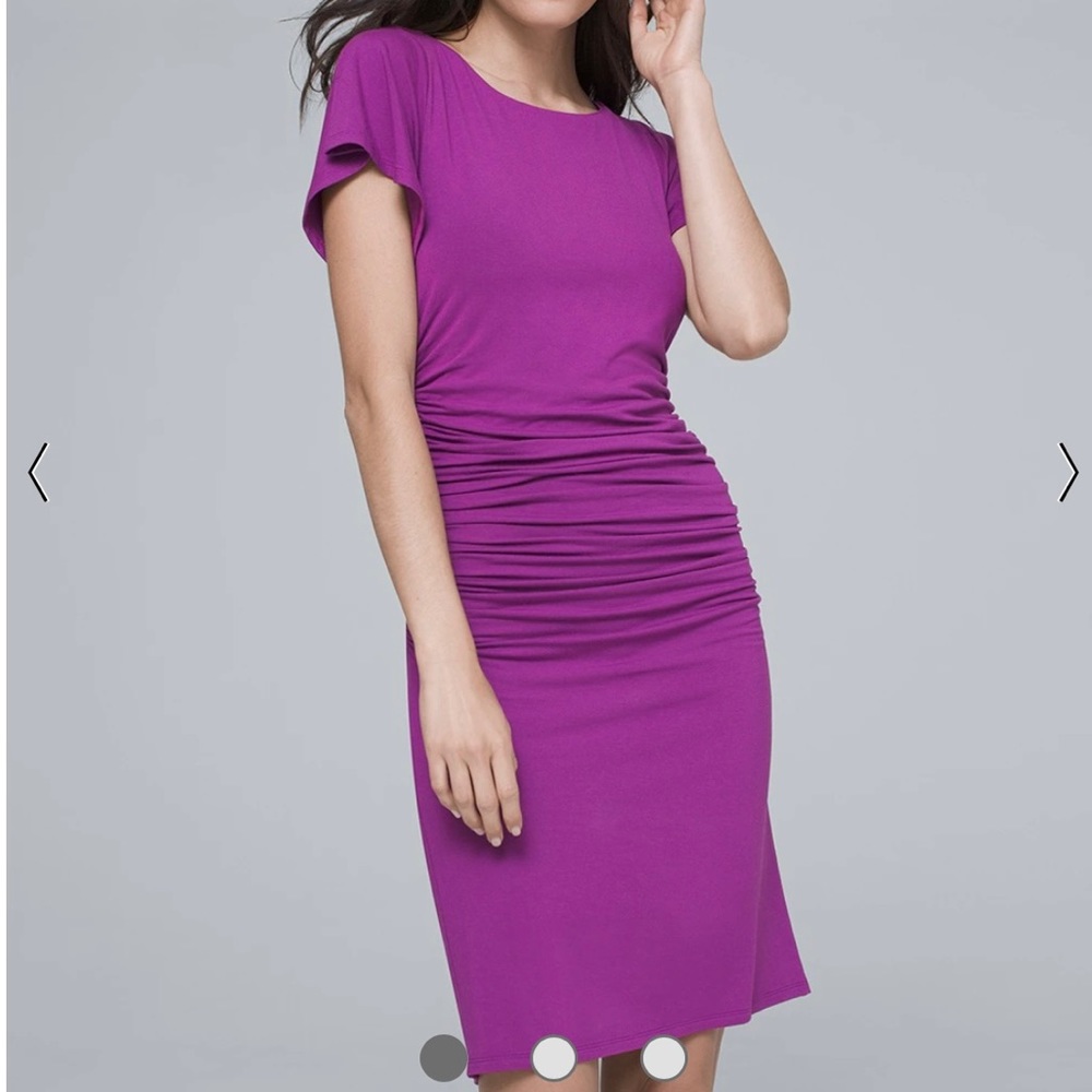 WHBM ruched dress S EUC